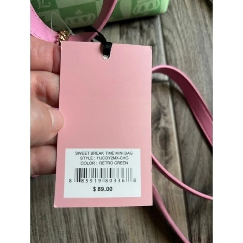 Juicy Couture Sweet Break Time Mini Bag Retro Green Pink Heart Y2K Coquette New‎